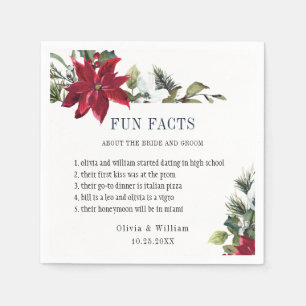 Servilleta De Papel Elegante acuarela Poinsettia FUN FACTS Boda