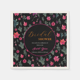 Servilleta De Papel Elegante acuarela polvorienta ducha de novia flora