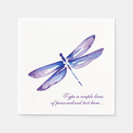 Servilleta De Papel Elegante acuarela Purple Dragonfly Papeles Napkins