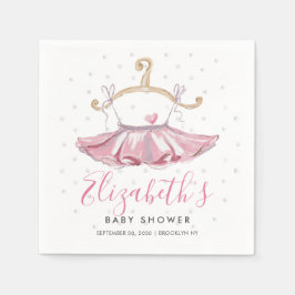 Servilleta De Papel Elegante acuarela rosa Tutu Ballerina Baby Shower