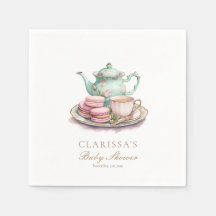 Elegante acuarela Tea Fiesta Baby Shower