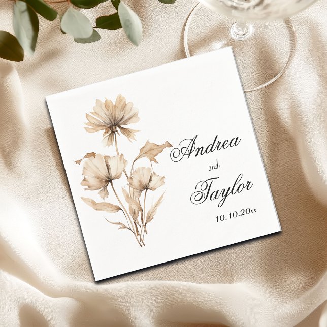 Servilleta De Papel Elegante acuarela Terracota Pampas Grass Boda (Subido por el creador)