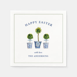 Servilleta De Papel Elegante acuarela Topiary Easter