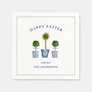 Servilleta De Papel Elegante acuarela Topiary Easter