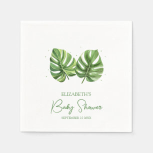 Servilleta De Papel Elegante acuarela Tropical Palm Baby Shower