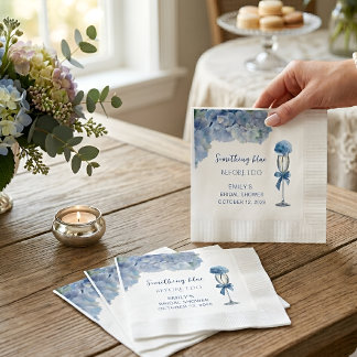 Servilleta De Papel Elegante algo azul fiesta floral de hortensias 