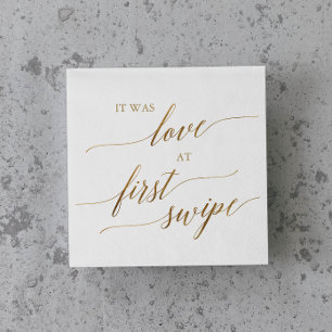 Servilleta De Papel Elegante amor por la caligrafía de oro en el prime
