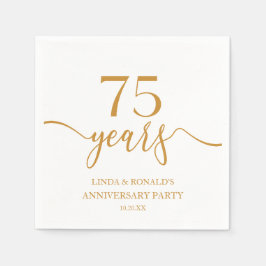 Servilleta De Papel Elegante Aniversario del Boda de Champagne 75