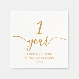 Servilleta De Papel Elegante Aniversario del Primer Boda de Champagne