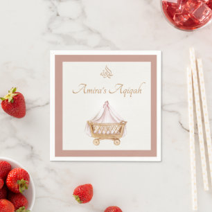 Servilleta De Papel Elegante Aqiqah Islam Baby Girl Napkin
