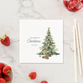 Servilleta De Papel Elegante árbol de acuarela Fiesta de Navidad 