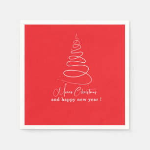 Servilleta De Papel Elegante árbol de Navidad blanco Rojo Navidad