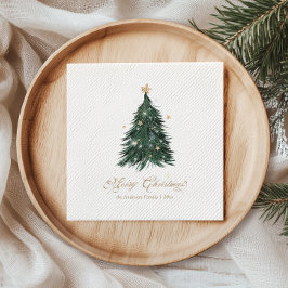 Servilleta De Papel Elegante árbol de Navidad de oro blanco