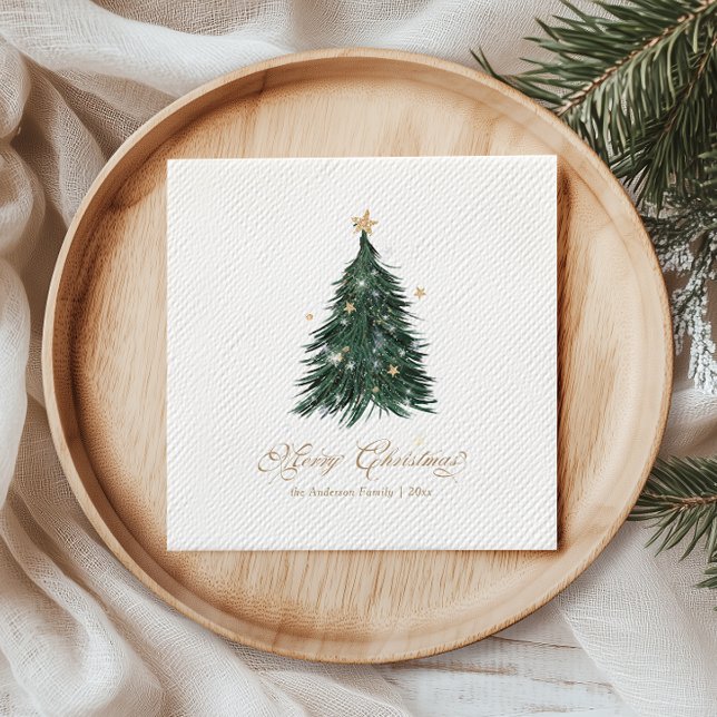 Servilleta De Papel Elegante árbol de Navidad de oro blanco (Subido por el creador)