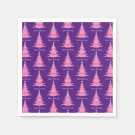 Servilleta De Papel Elegante árbol de Navidad rosa morado