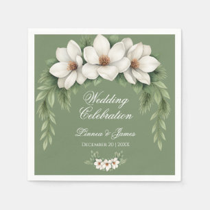 Servilleta De Papel Elegante árbol de pino de bodas de invierno de Mag