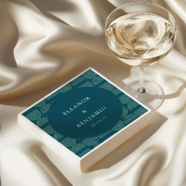 Servilleta De Papel Elegante Arco de Moda Retro Verde azulado Blue Cus