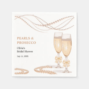 Servilleta De Papel Elegante Arco de Oro Perlas y Prosecco Despedida d