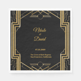 Servilleta De Papel Elegante Art Deco Gatsby Napkins Boda