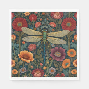 Servilleta De Papel Elegante arte nuevo otoñal floral Libélula