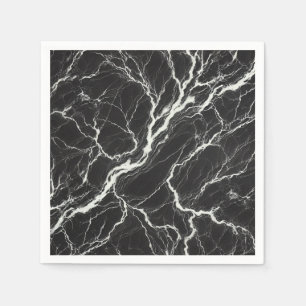 Servilleta De Papel Elegante aspecto mármol negro y blanco glamour
