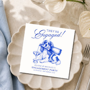 Servilleta De Papel Elegante azul chinoiserie rey caballero compromiso