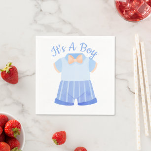 Servilleta De Papel Elegante Azul Es Un Niño Fiesta de Cumpleaños
