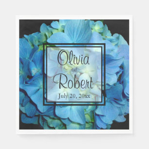Servilleta De Papel Elegante azul verde azulado hidrángulos florales a