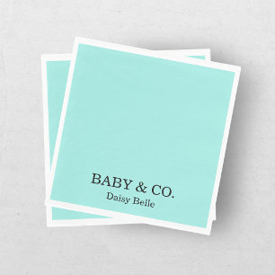 Servilleta De Papel Elegante Baby & Co Negro Azul Claro Baby Shower