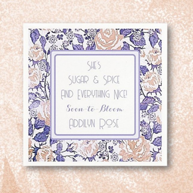 Servilleta De Papel Elegante Baby Girl Baby Shower Personalizado Napki (Subido por el creador)