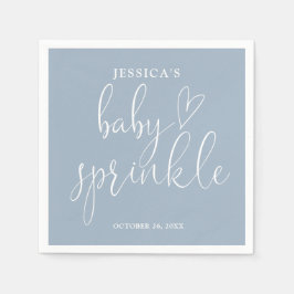 Servilleta De Papel Elegante Baby Shower Acolchado de Color Azul Polvo