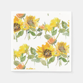Servilleta De Papel Elegante Baby Shower amarillo girasol