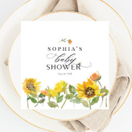 Servilleta De Papel Elegante Baby Shower amarillo girasol
