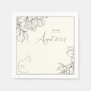 Servilleta De Papel Elegante Baby Shower Black & Cream Cat Lover