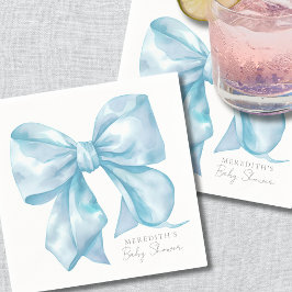 Servilleta De Papel Elegante Baby Shower Blue Bow