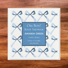 Servilleta De Papel Elegante Baby Shower Blue Bows