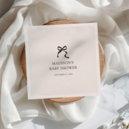 Servilleta De Papel Elegante Baby Shower Bow Minimal