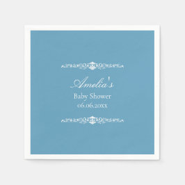 Servilleta De Papel Elegante Baby Shower de estilo Regencia Azul 