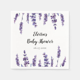 Servilleta De Papel Elegante Baby Shower de lavanda floral