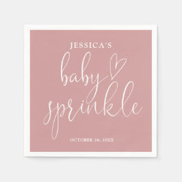 Servilleta De Papel Elegante Baby Shower Rosa Polvoriento