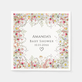 Servilleta De Papel Elegante Baby Shower Wildflowers