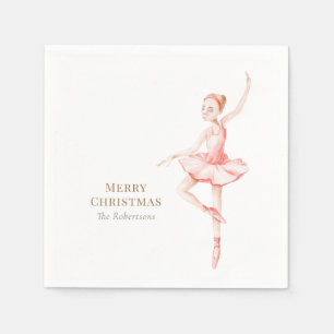 Servilleta De Papel Elegante Bailarina Cascanueces Navidad
