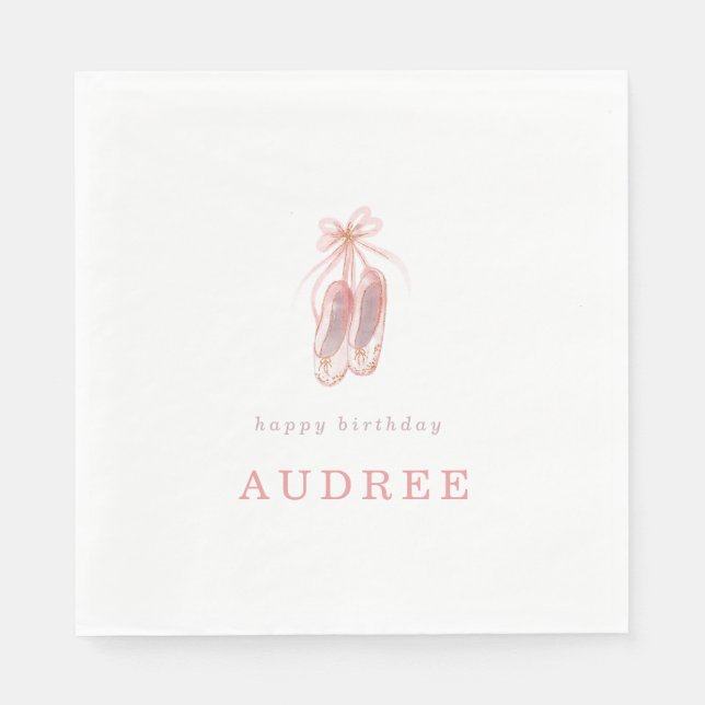 Servilleta De Papel Elegante bailarina rosada Shoes fiesta de cumpleañ (Anverso)