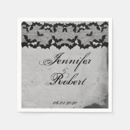 Servilleta De Papel Elegante Bat Gótico Lace Posh Boda Napkin