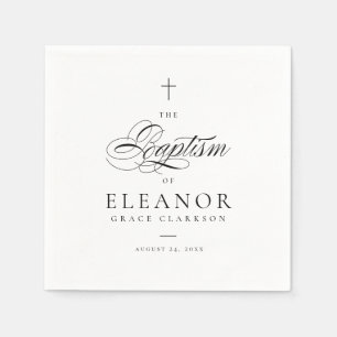 Servilleta De Papel Elegante bautismo de caligrafía transversal