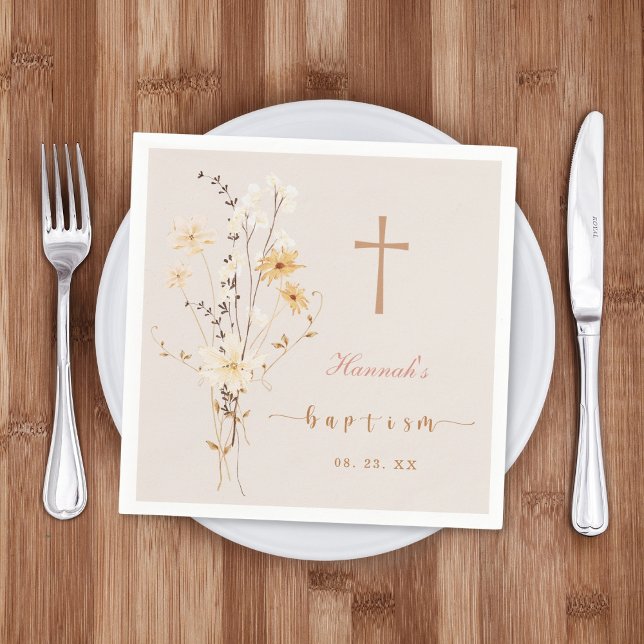 Servilleta De Papel Elegante bautismo de flores silvestres / cristiani (Subido por el creador)