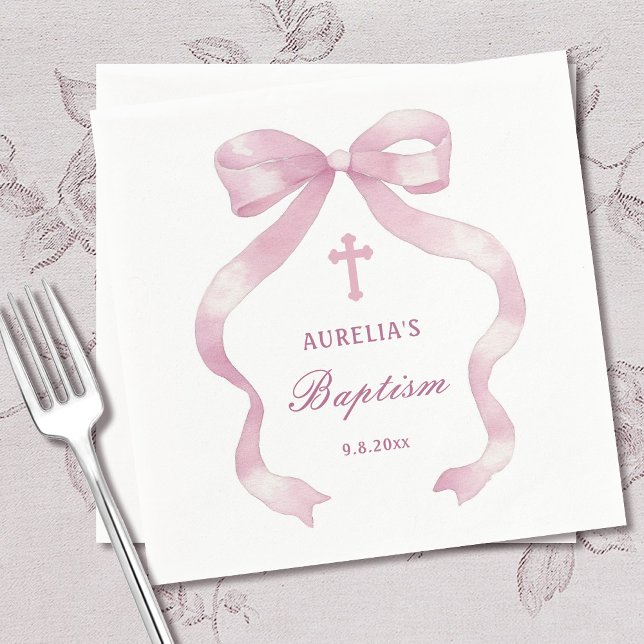 Servilleta De Papel Elegante bautismo de vacas rosadas (Subido por el creador)