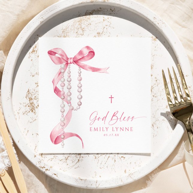 Servilleta De Papel Elegante bautismo rosa y rosado (Subido por el creador)