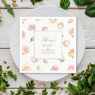Servilleta De Papel Elegante Bebé acuarela En Chica De Bloom Baby Show