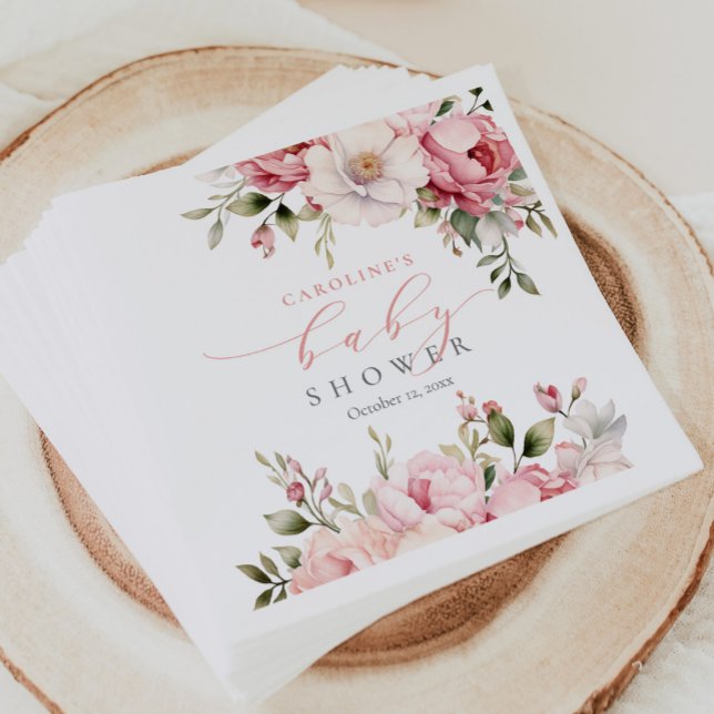 Servilleta De Papel Elegante Bebé Floral Rosa En Chica De Bloom Baby S (Subido por el creador)